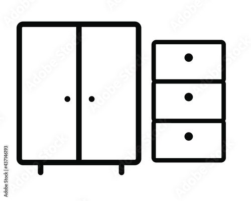 cupboard vector icon design, home furniture locker with lines. EPS 10