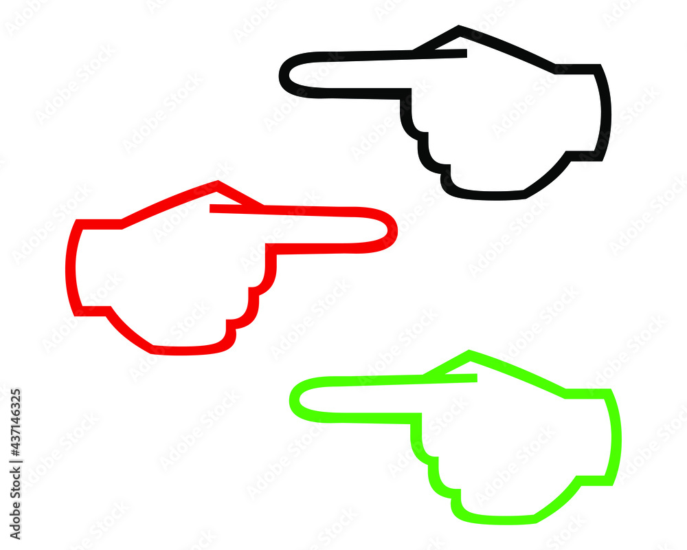 Pointing hand symbol logo icon. finger pointing direction .perfect pixel icon design