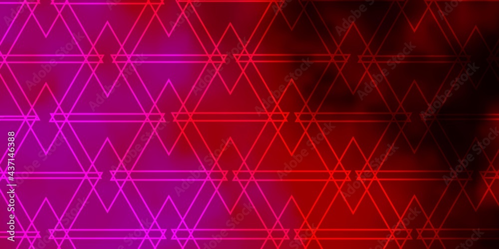 Fototapeta premium Dark Purple, Pink vector template with crystals, triangles.