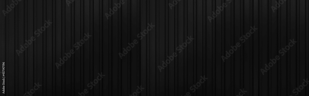 Panorama of Black Corrugated metal background and texture surface or galvanize steel Panorama of Black Corrugated metal background and texture surface or galvanize steel