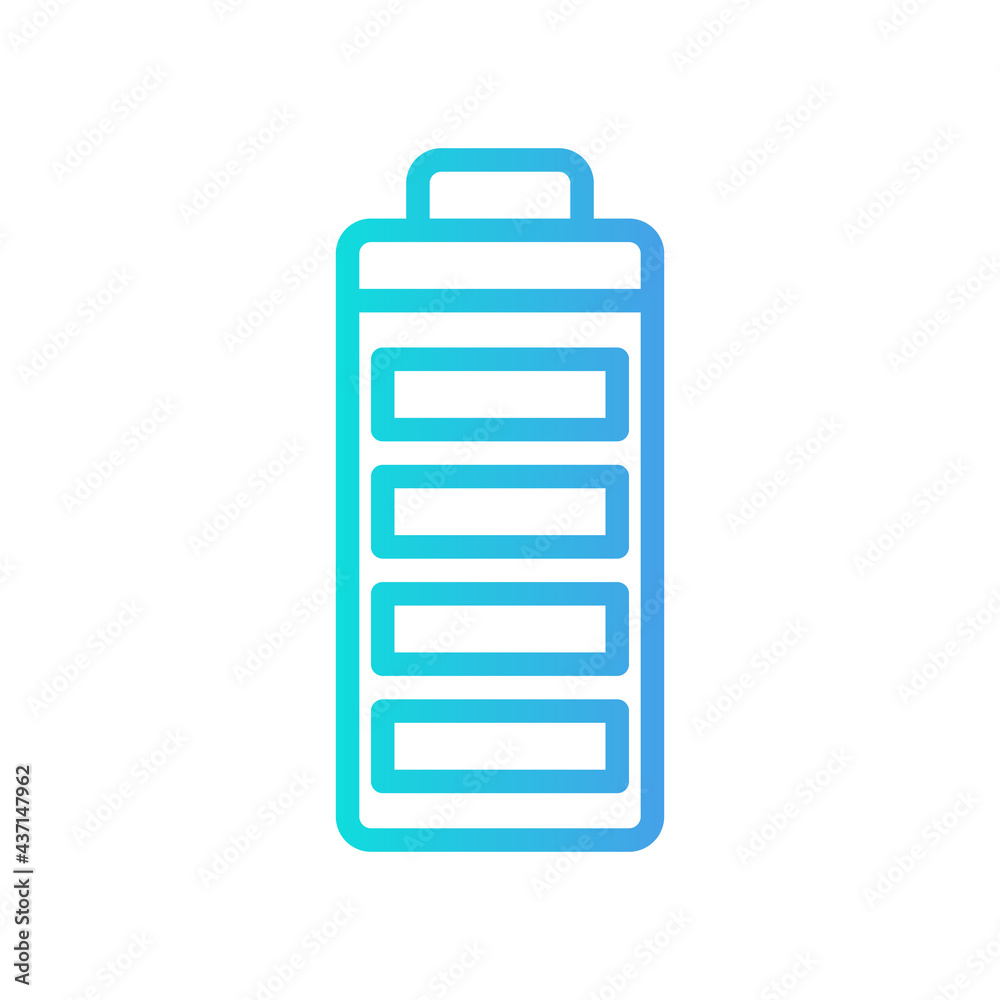 Full Battery icon vector illustration in gradient style about multimedia for any projects Full Battery icon vector illustration in gradient style about multimedia for any projects