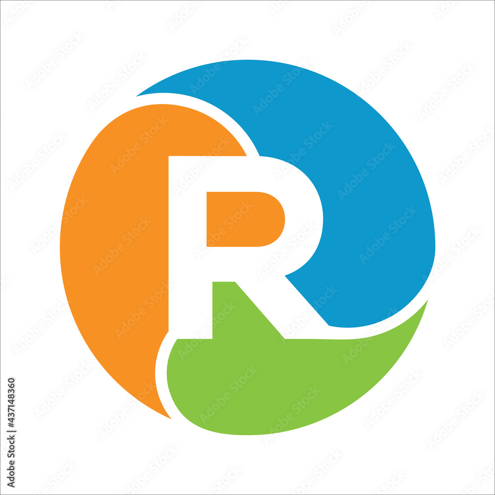 Initial letter R logo designs. Letter R Colorful vector logo design template Initial letter R logo designs. Letter R Colorful vector logo design template