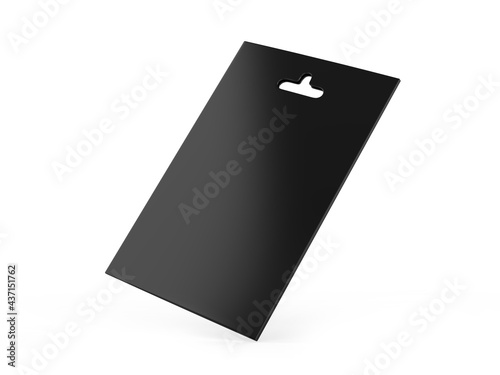Blank mobile sim card hang tab packaging template, 3d render illustration.