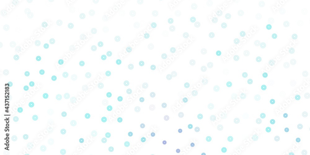 Light blue vector doodle template with flowers. Light blue vector doodle template with flowers.