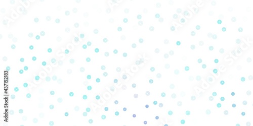 Light blue vector doodle template with flowers.