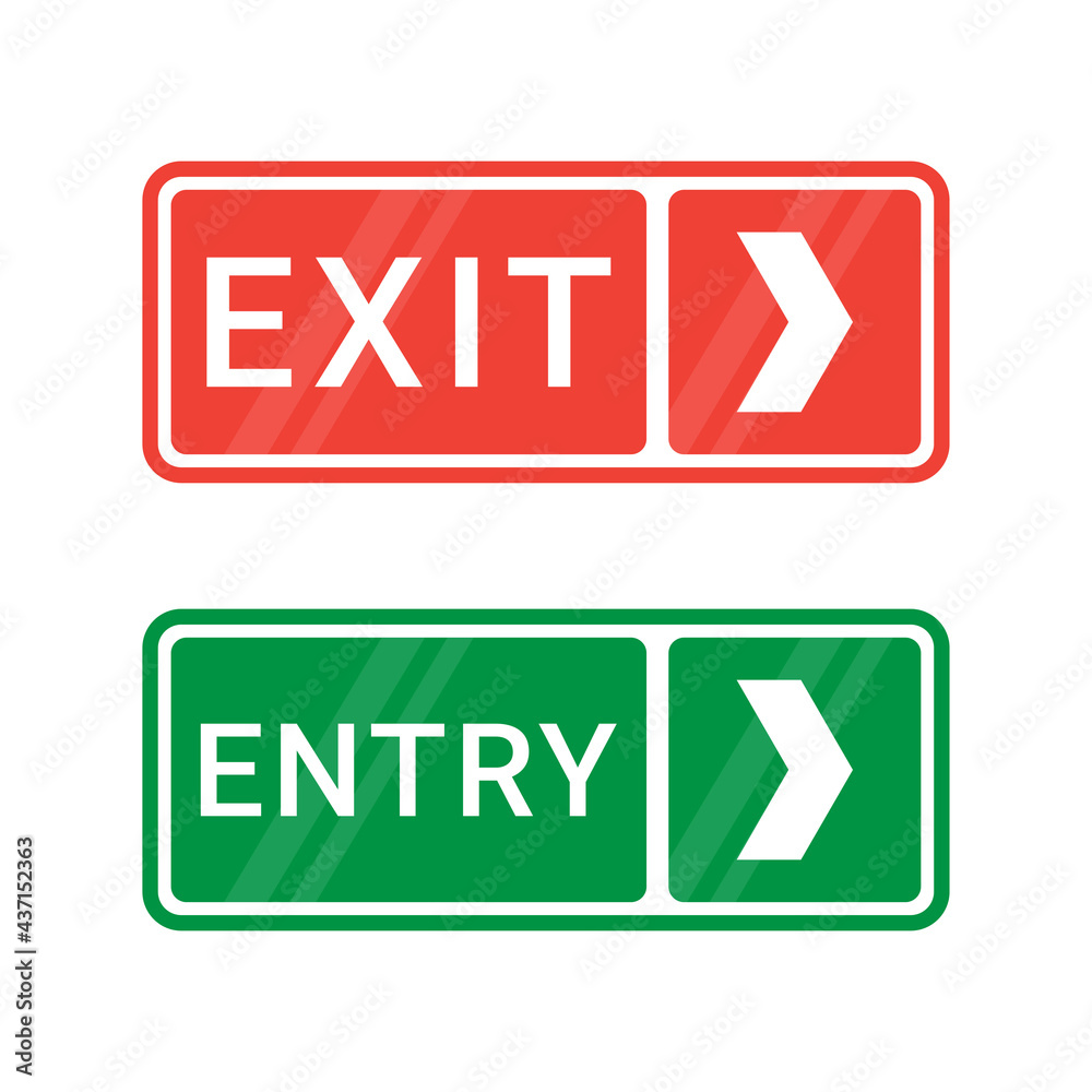 sign exit and entry traffic, information symbol on office or road, simple modern design vector sign exit and entry traffic, information symbol on office or road, simple modern design vector