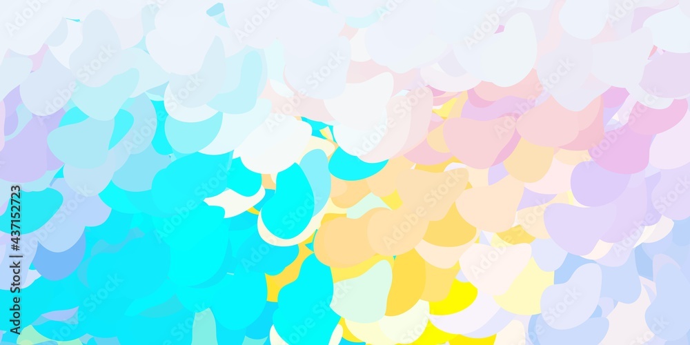 Light blue, yellow vector backdrop with chaotic shapes. Light blue, yellow vector backdrop with chaotic shapes.