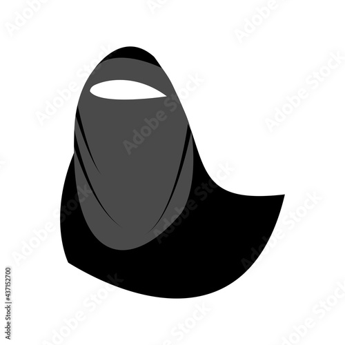 Beautiful Muslim woman in hijab fashion silhouette vector