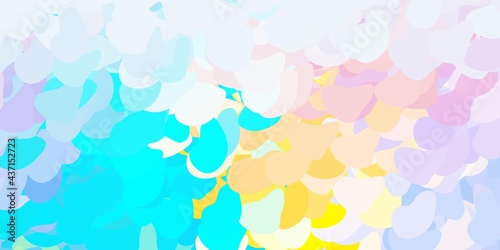 Light blue  yellow vector backdrop with chaotic shapes.