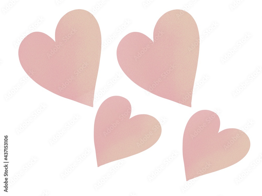 pink heart on white background