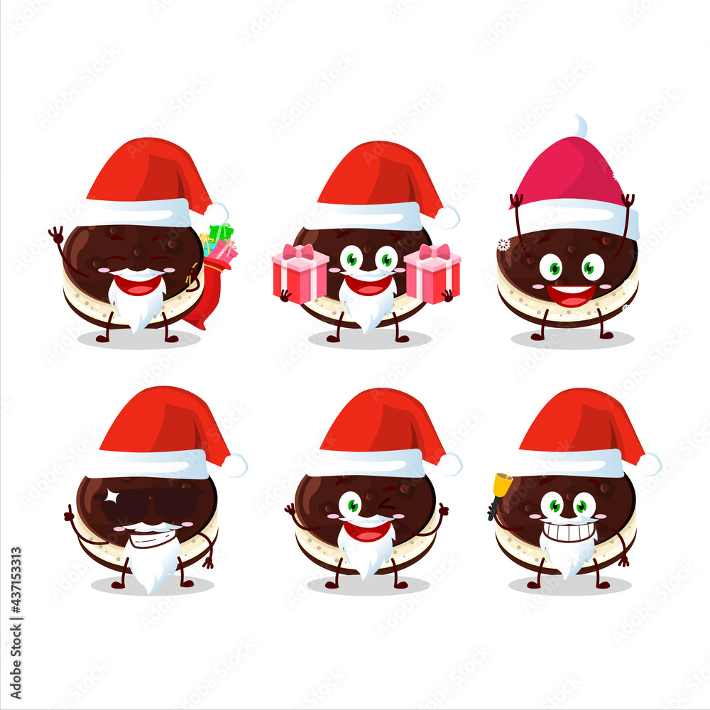 Santa Claus emoticons with chocolate dorayaki cartoon character