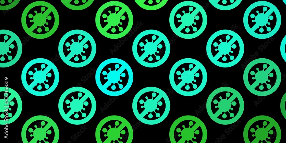 Dark Green vector template with flu signs. Dark Green vector template with flu signs.