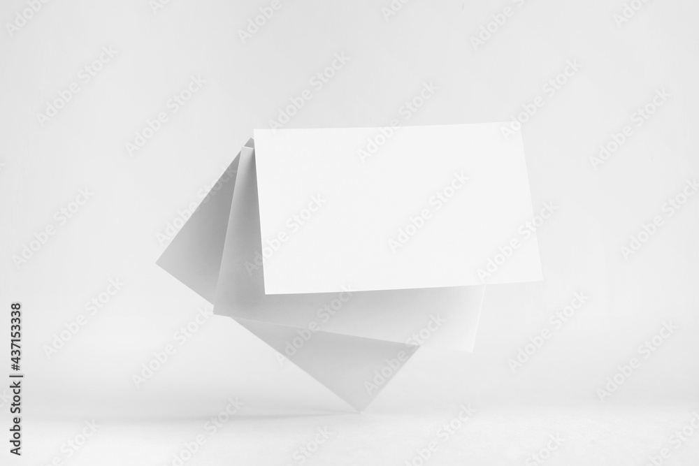 front view of white business card on white front view of white business card on white