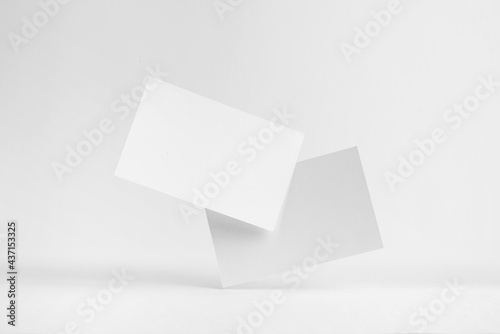 front view of white business card on white