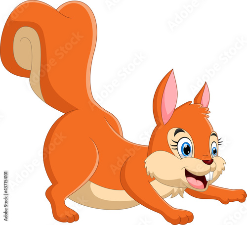 cartoon cute squirrel posing