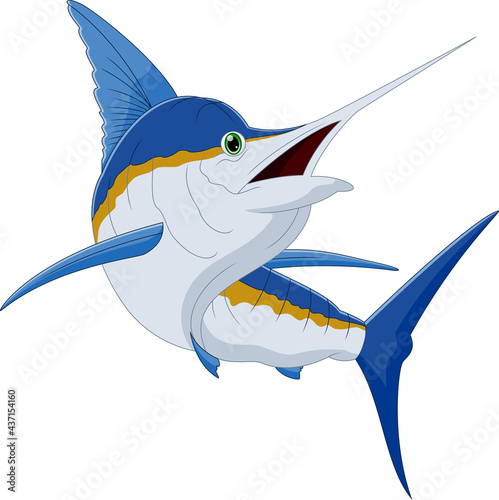 cute marlin fish cartoon