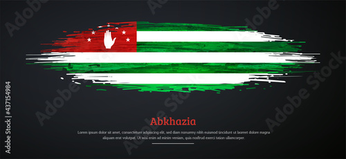 Happy independence day of Abkhazia with watercolor grunge brush flag background