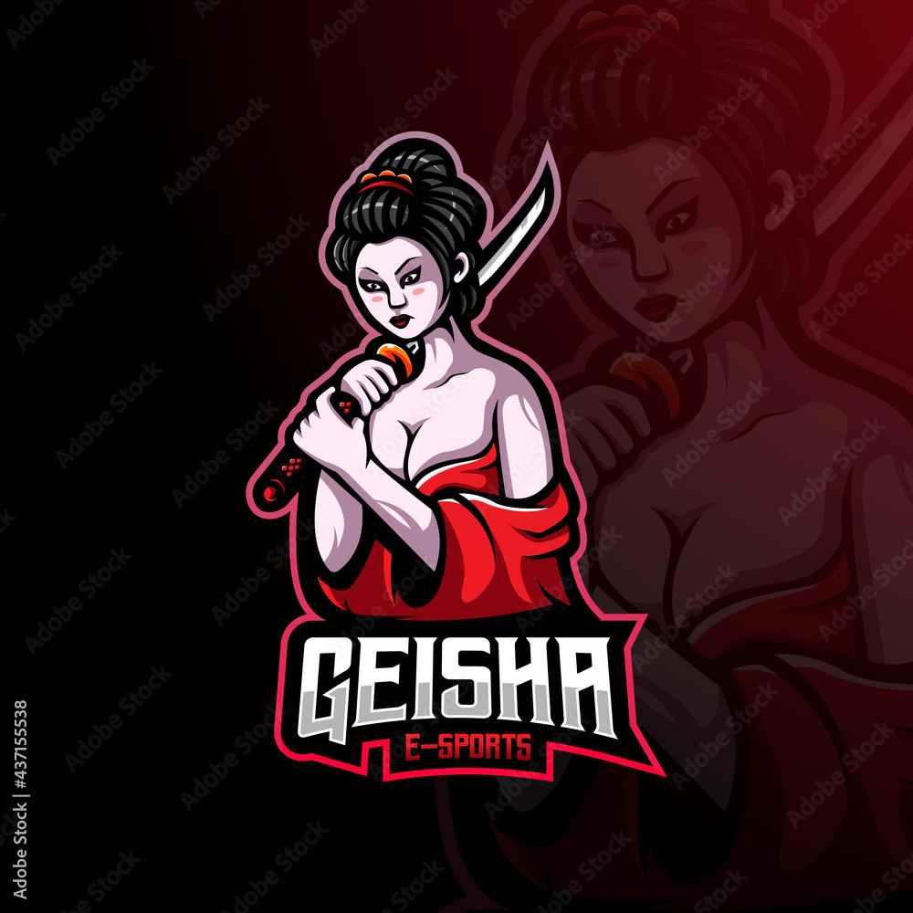 Geisha Mascot Logo for eSports, Gaming or Team