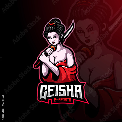 Geisha Mascot Logo for eSports, Gaming or Team