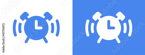 Icon of alarm clock ringing. Alert reminder concept.