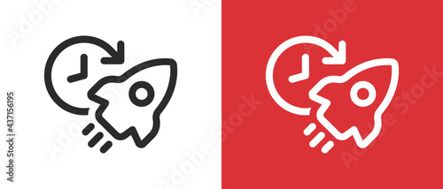 Vector icon of speech flying spaceship.