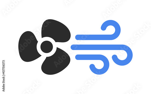 Fan ventilation with windy icon vector illustration