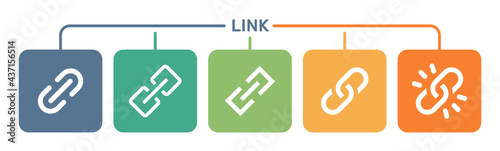 Links icon vector set.