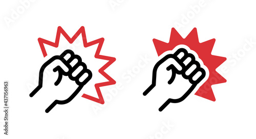 Fist violence icon. Vector illustration