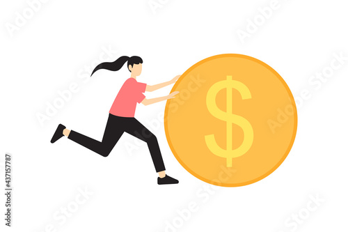 Vector illustration, financial management, investment, profit, business, career growth, flat design