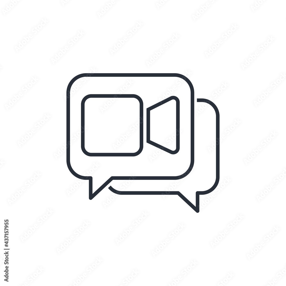 Video conferencing. Vector linear icon isolated on white background. Video conferencing. Vector linear icon isolated on white background.