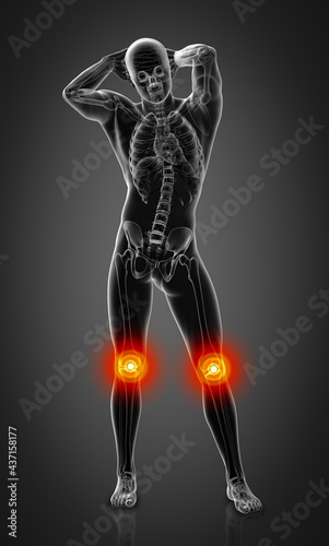 3d rendering illustration of Human in x-ray view