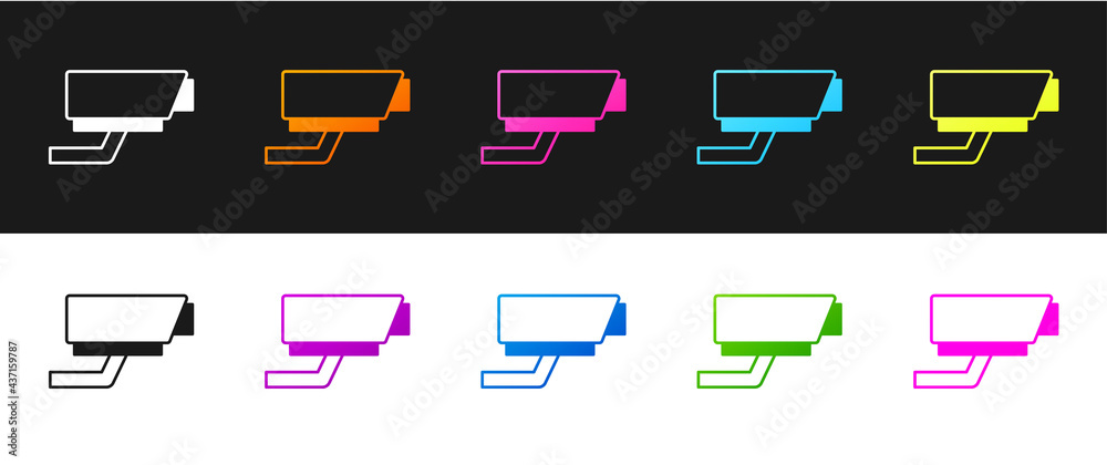 Set Security camera icon isolated on black and white background. Vector Set Security camera icon isolated on black and white background. Vector