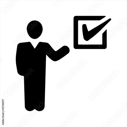 Business project done icon, vector and glyph