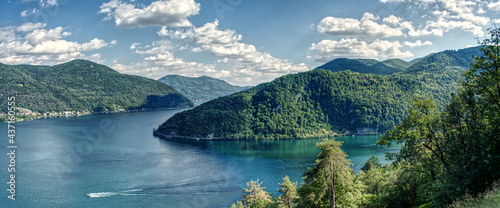 Lake Lugano seen from Monte Caslano towards Morcote  photo