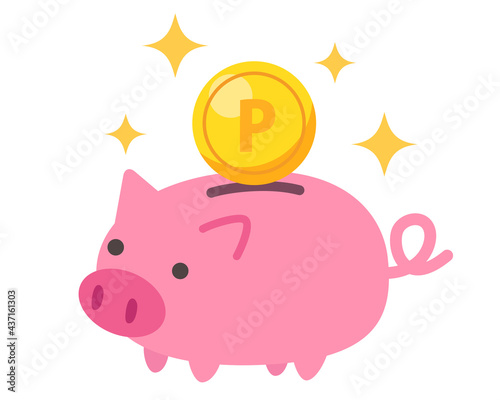 ポイントと貯金箱