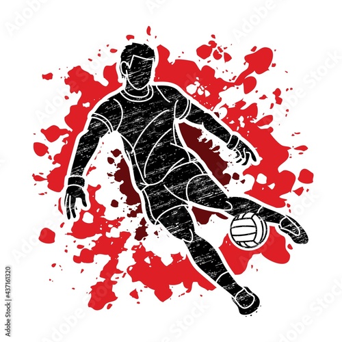 Gaelic Football Sport Male Player Action Cartoon Graphic Vector