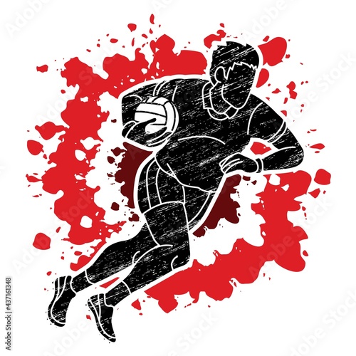 Gaelic Football Sport Male Player Action Cartoon Graphic Vector