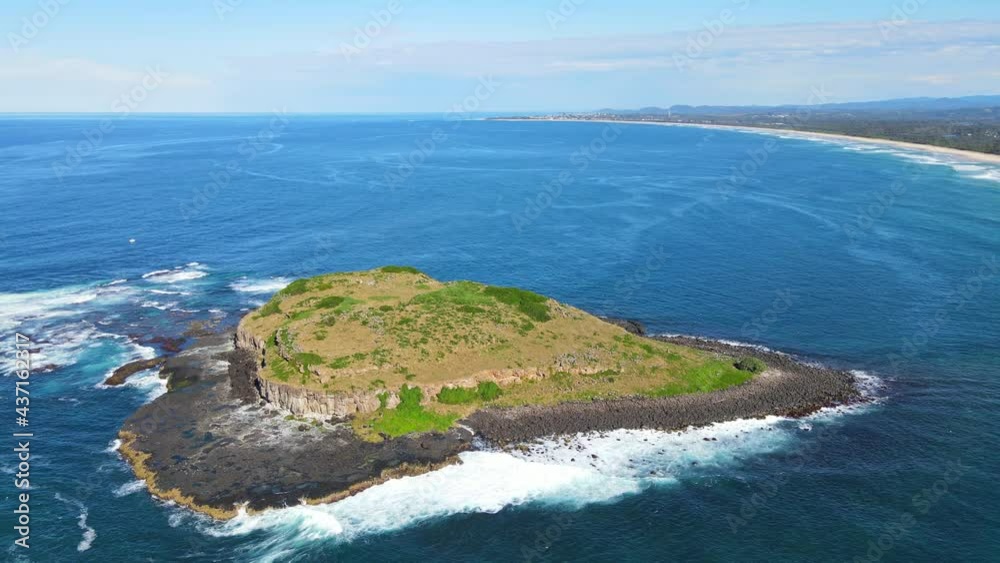 The Off-Shore Cook Island Aquatic Reserve At South Pacific Ocean Near Fingal Head aerial The Off-Shore Cook Island Aquatic Reserve At South Pacific Ocean Near Fingal Head aerial