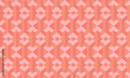 geometric, abstract, seamless colored background created from objects of red, yellow and pink color vector. 