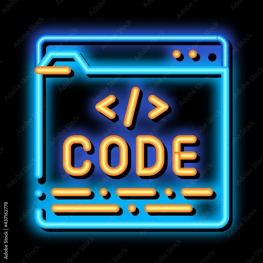 Code File Computer System neon light sign vector. Glowing bright icon transparent symbol illustration Code File Computer System neon light sign vector. Glowing bright icon transparent symbol illustration