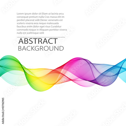 Vector Abstract smoky transparent waves background. Template brochure design
