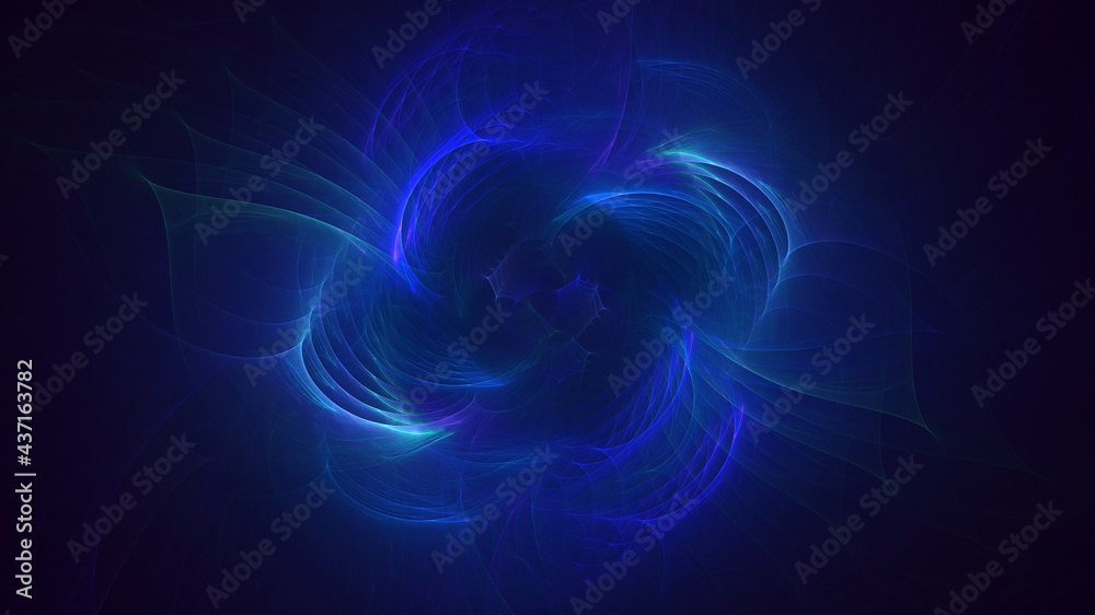 3D rendering abstract blue fractal light background 3D rendering abstract blue fractal light background