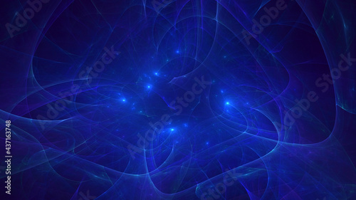 3D rendering abstract blue fractal light background