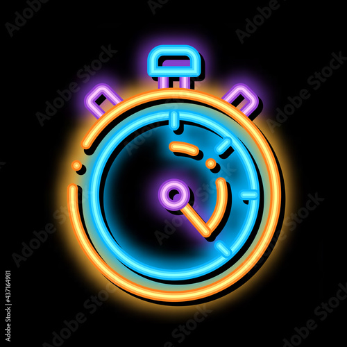 Laundry Service Stop Watch neon light sign vector. Glowing bright icon transparent symbol illustration