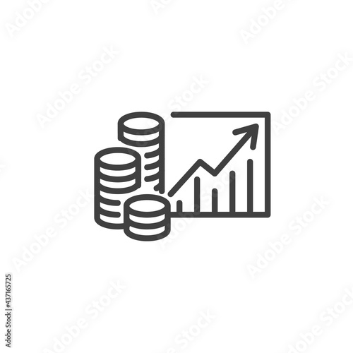 Money revenue graph line icon photo