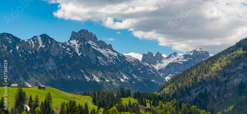 swiss panorama of the mountains