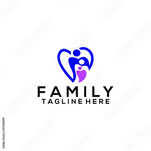 Family logo concept vector. Abstract family logo template.