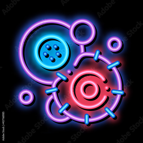 Cancerous Stem Cell Pathogen Element neon light sign vector. Glowing bright icon transparent symbol illustration
