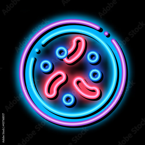 Illness Disease Bacteria neon light sign vector. Glowing bright icon transparent symbol illustration