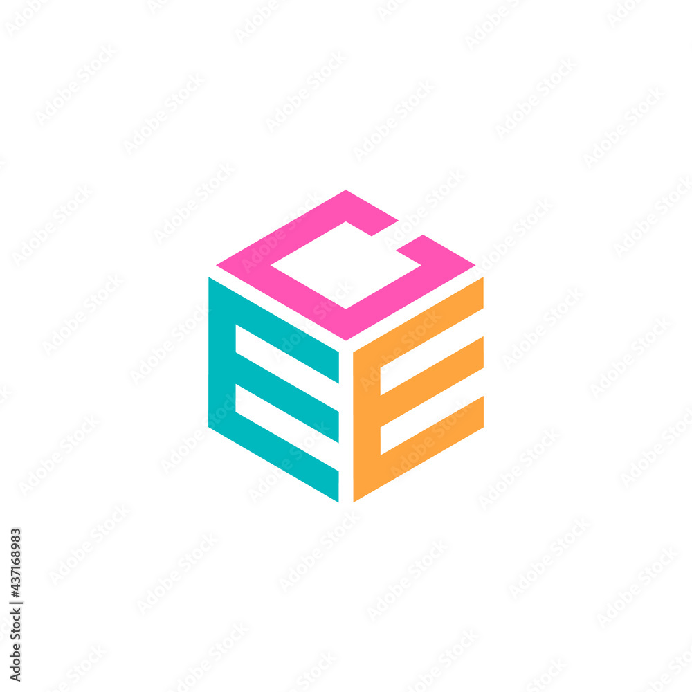 Hexagon logo with the letters CEE design Hexagon logo with the letters CEE design